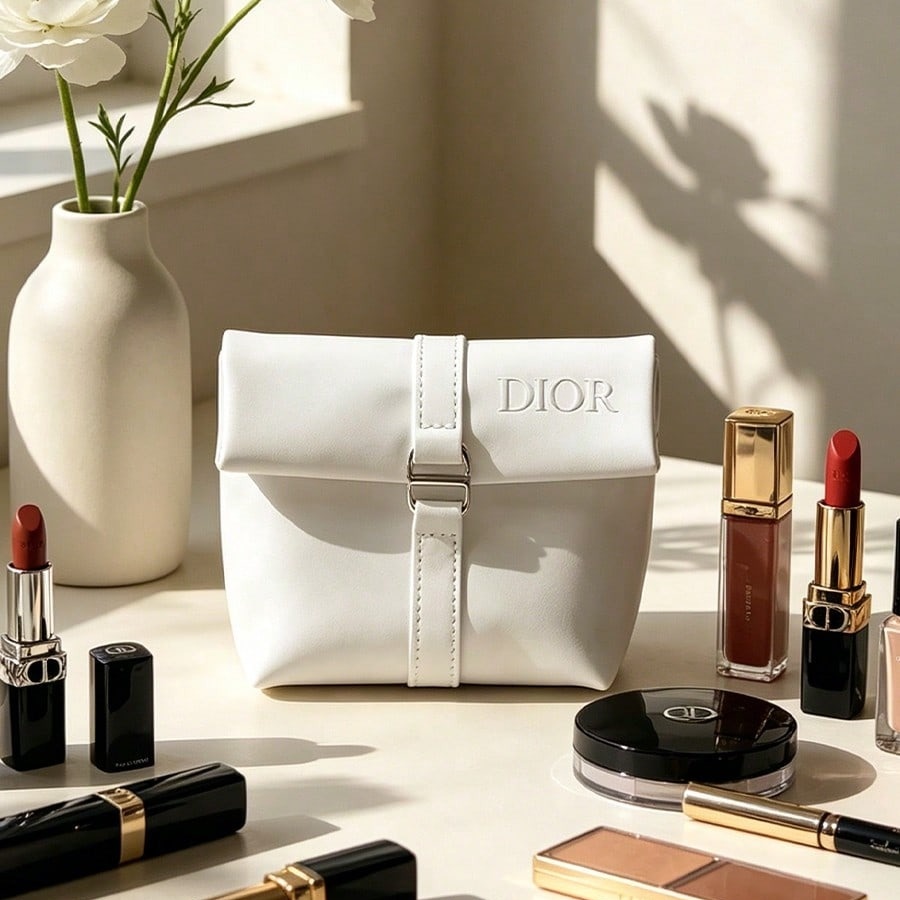 Luxury Skincare Samples - Dior’s Bag White Cosmetic Bag Luxury
