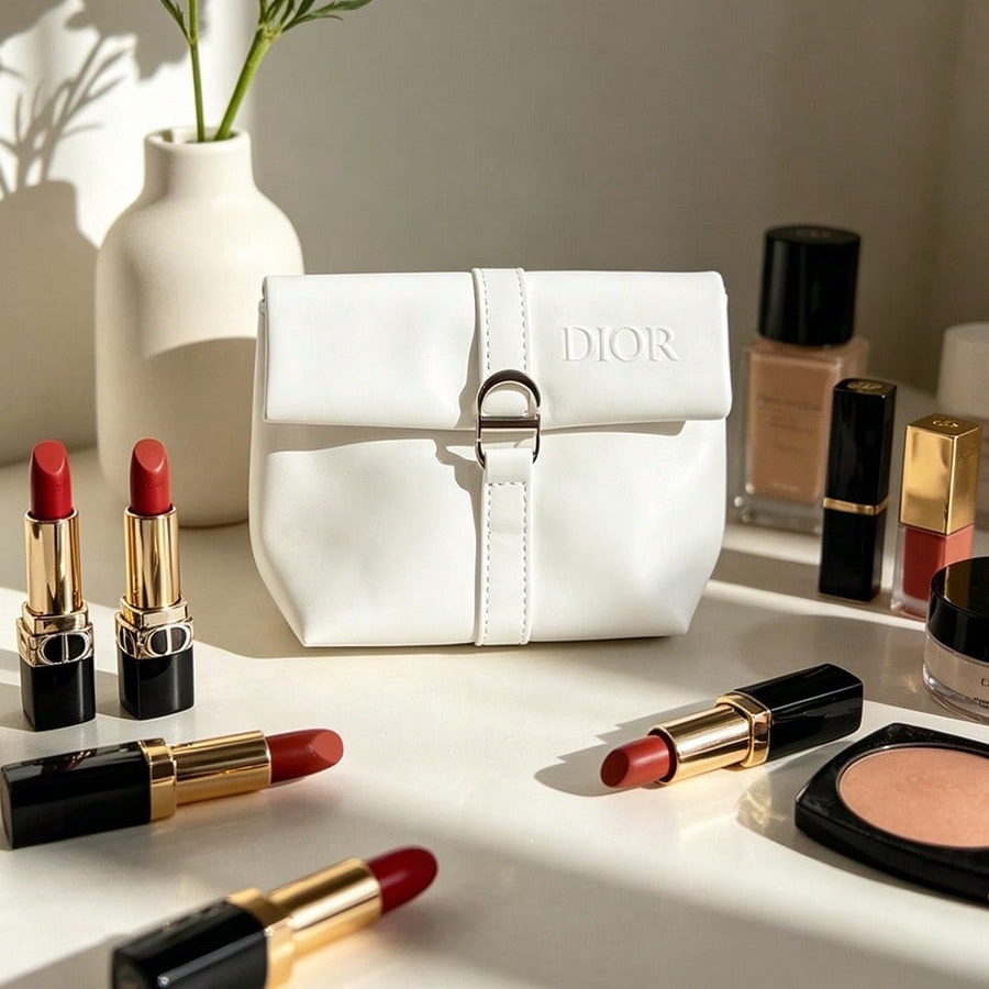 Dior’s Bag White Cosmetic Bag  - огляд і ціна Luxury Skincare Samples
